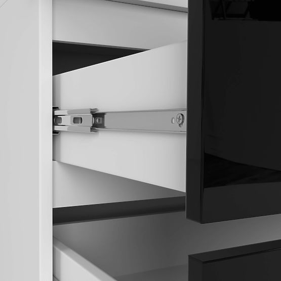 WARDROBE S90 2D 2SZ CLP PK BLACK GLOSS