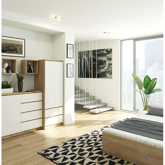 WARDROBE STAR S 60 cm 2 DOORS 2 DRAWERS SONOMA / WHITE