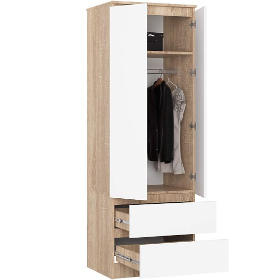 WARDROBE STAR S 60 cm 2 DOORS 2 DRAWERS SONOMA / WHITE