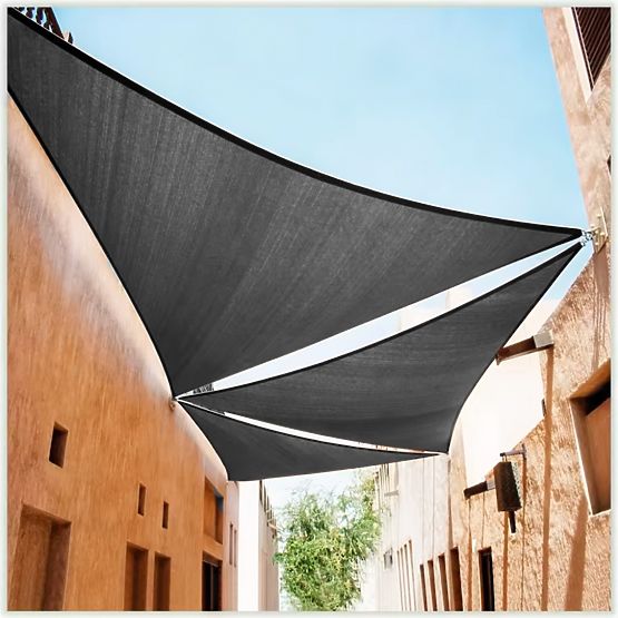 Waterproof Sun Shade Sail Canopy 4x4x4m ModernHome - Gray