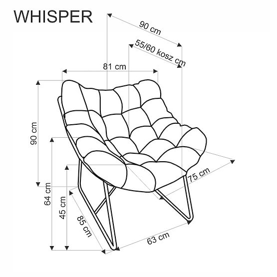 WHISPER armchair - black / natural
