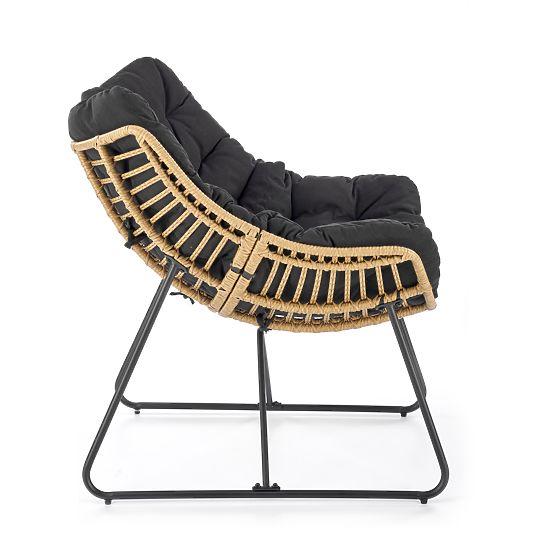 WHISPER armchair - black / natural