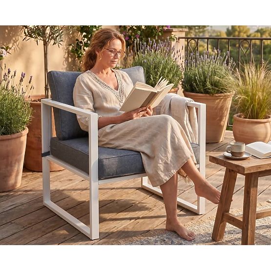 White Aluminum Terrace Chair MOSTRARE White