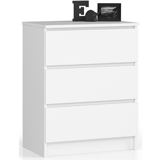 WHITE CHEST OF DRAWERS K60 3 DRAWERS CLP