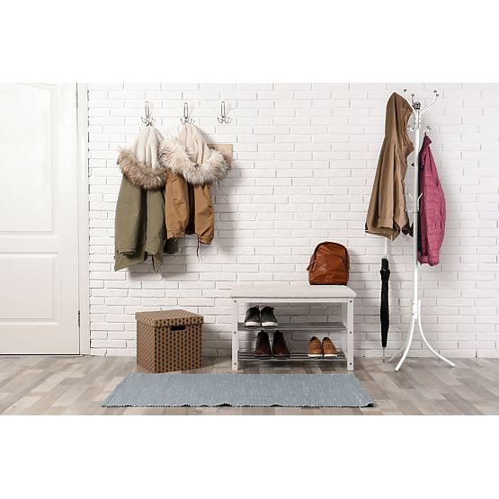 White Clothing Rack with 16 Hooks