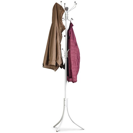 White Clothing Rack with 16 Hooks