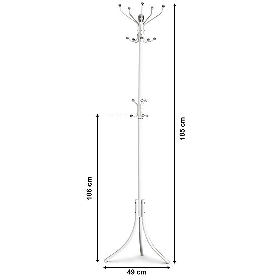 White Clothing Rack with 16 Hooks
