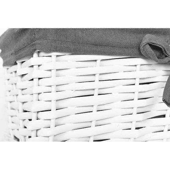 Wicker Basket 30x20x15 cm - White-Grey