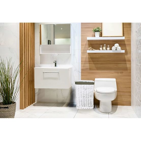 Wicker Basket 40x30x60 cm - 72L - White-Grey