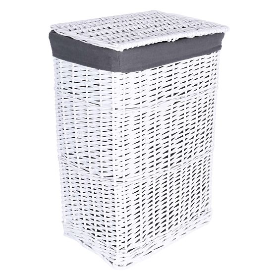 Wicker Basket 48x36x66 cm - 114L - White-Grey