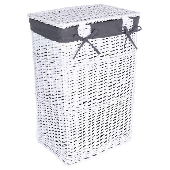 Wicker Basket 48x36x66 cm - 114L - White-Grey