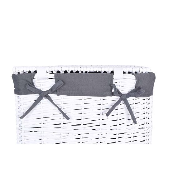 Wicker Basket 48x36x66 cm - 114L - White-Grey