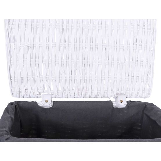 Wicker Basket 48x36x66 cm - 114L - White-Grey