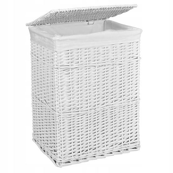 Wicker Basket 72L 40x30x60 cm White