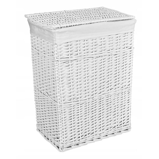 Wicker Basket 72L 40x30x60 cm White