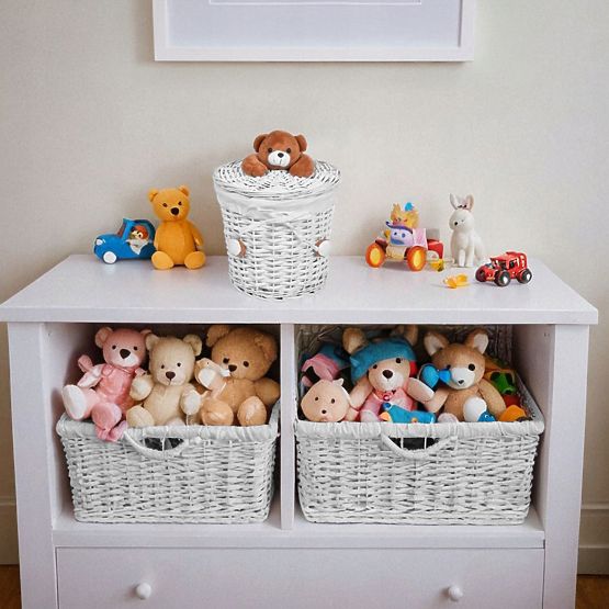 Wicker Basket Teddy Bear 15L