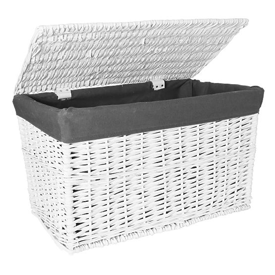 Wicker Chest 65L 56x34x34 cm White-Grey