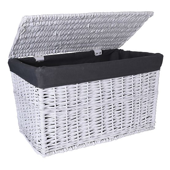 Wicker Chest 76x46x46 cm - 160L - White-Grey
