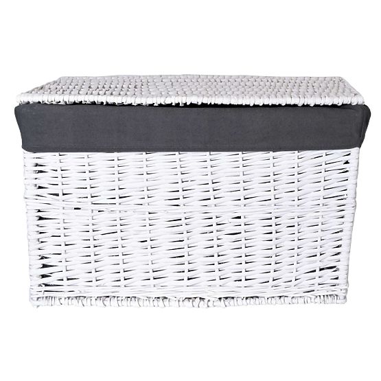 Wicker Chest 76x46x46 cm - 160L - White-Grey