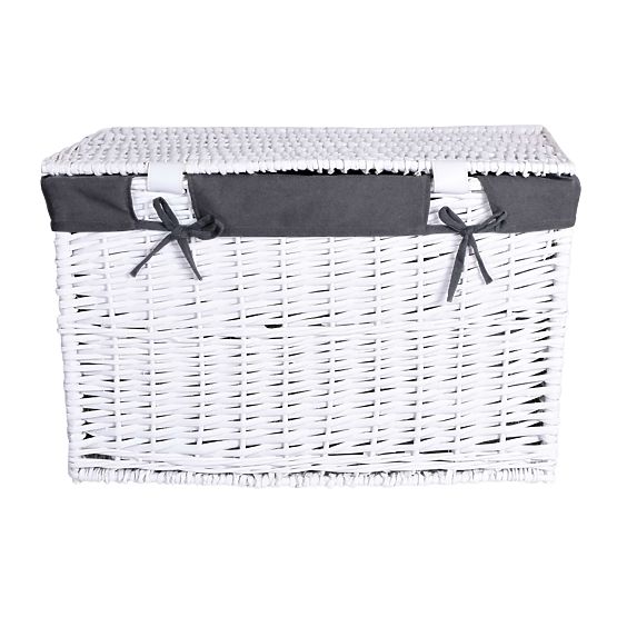 Wicker Chest 76x46x46 cm - 160L - White-Grey