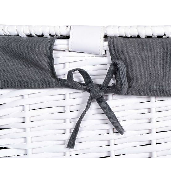 Wicker Chest 76x46x46 cm - 160L - White-Grey