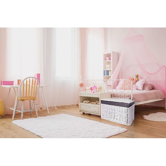 Wicker Chest 76x46x46 cm - 160L - White-Grey