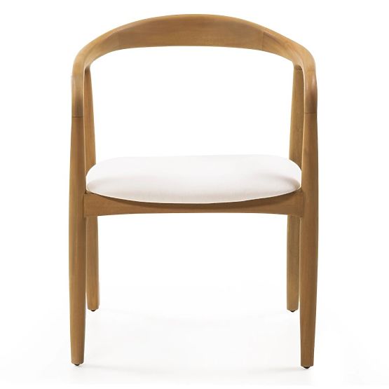 Wooden Chair Ludvika, Rounded, Natural/Cream