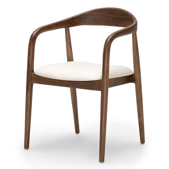 Wooden Chair Ludvika, Rounded, Natural/Ecru