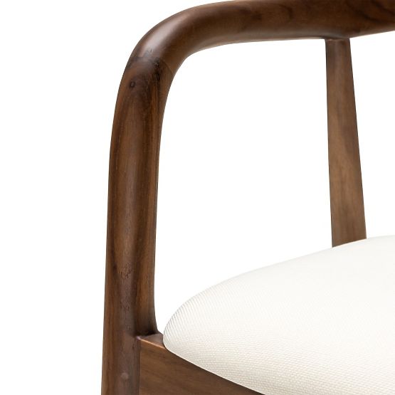 Wooden Chair Ludvika, Rounded, Natural/Ecru