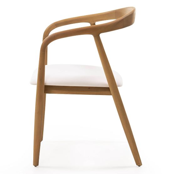 Wooden Chair Ludvika, Rounded, Natural/Ecru