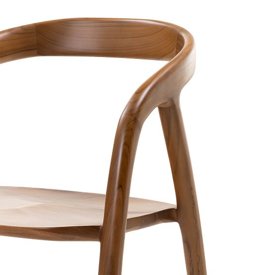 Wooden Chair Sande Rounded, Natural, Teak Wood
