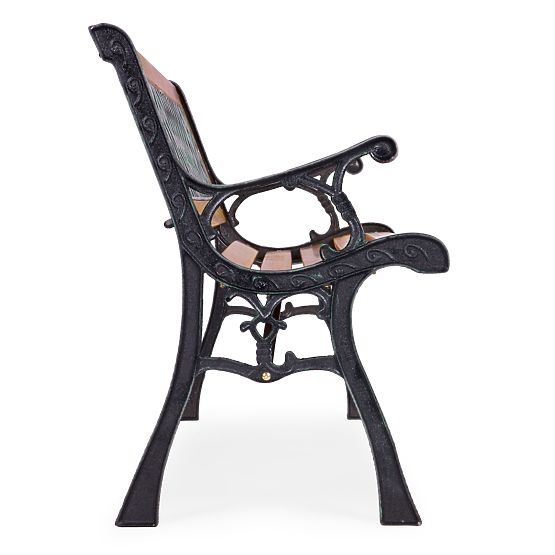 Wooden Garden Bench 126x51 cm with Lattice Backrest and Cast Iron Legs Park MultiGarden