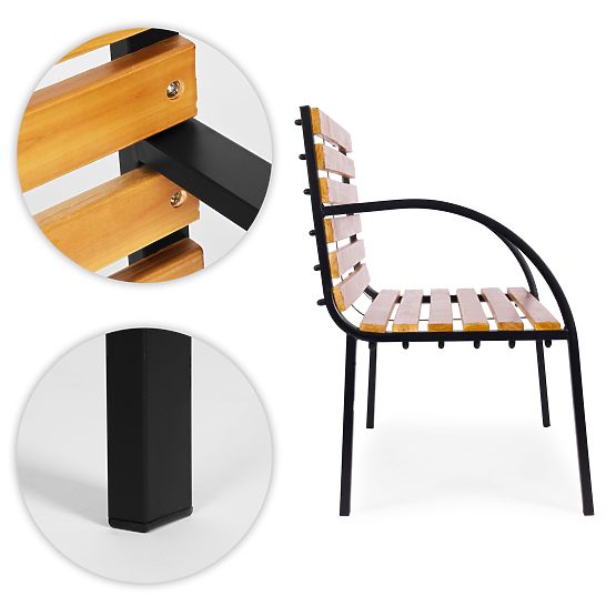 Wooden Garden Bench with Backrest 122x57 cm Park MultiGarden