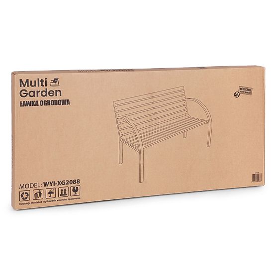 Wooden Garden Bench with Backrest 122x57 cm Park MultiGarden