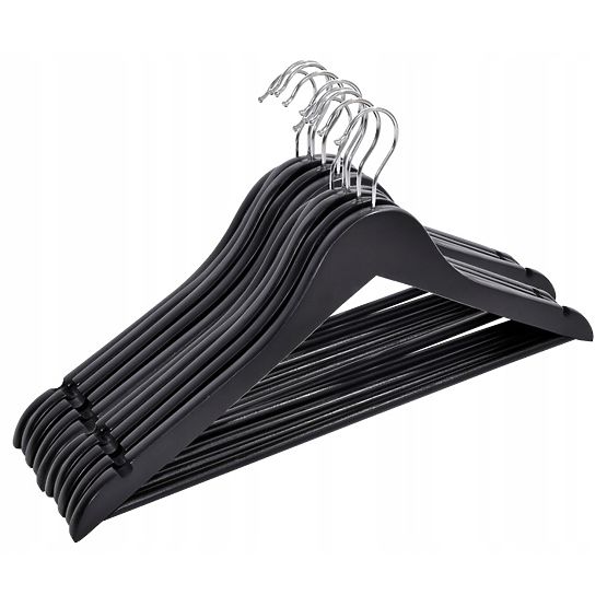 Wooden Hanger RONDO Set of 10 Black