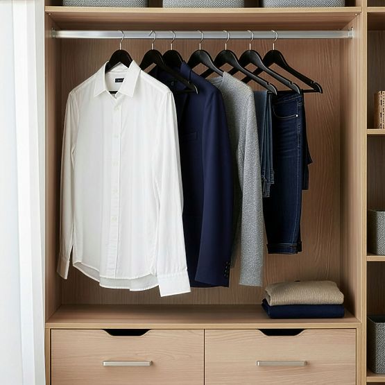Wooden Hanger RONDO Set of 10 Black
