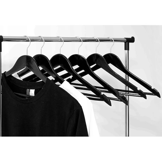 Wooden Hanger RONDO Set of 10 Black