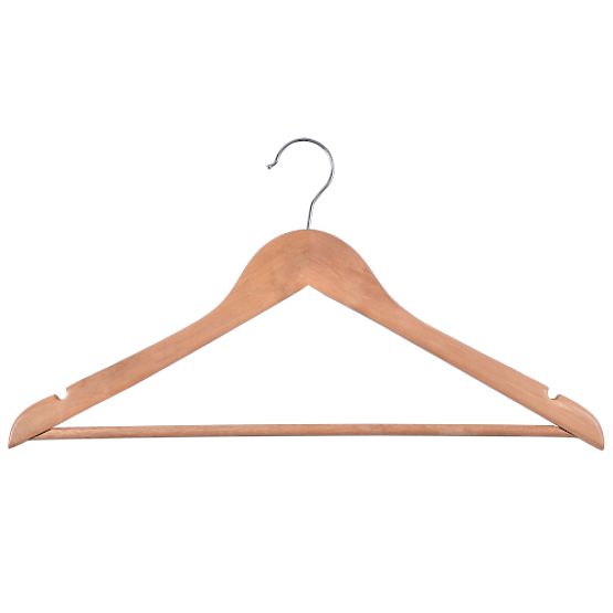 Wooden Hanger RONDO Set of 10 Light Brown