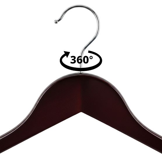 Wooden Hanger RONDO Set of 10 pcs Dark Brown