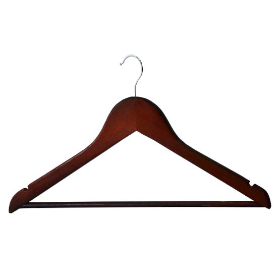 Wooden Hanger RONDO Set of 10 pcs Dark Brown