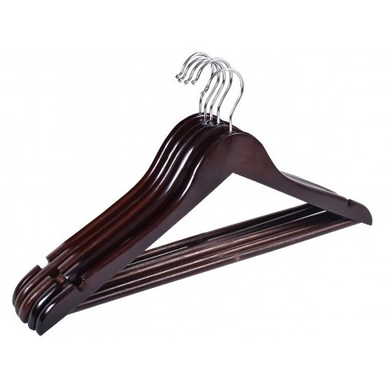 Wooden Hanger RONDO Set of 5 pcs Dark Brown