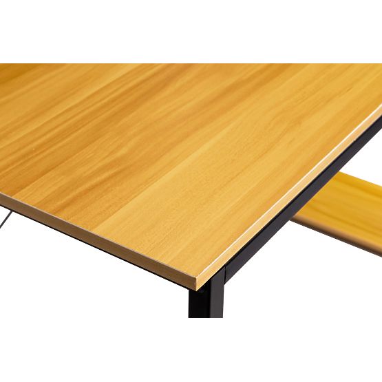 Wooden Loft Computer Desk with Shelves