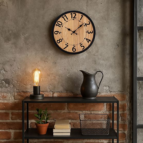Wooden Loft Wall Clock ABBAS 35 cm