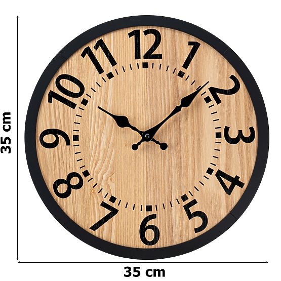 Wooden Loft Wall Clock ABBAS 35 cm
