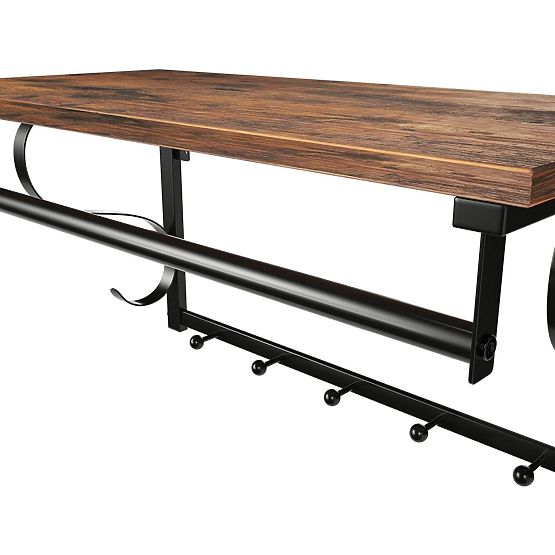 Wooden Shelf with Clothing Hooks LOFT