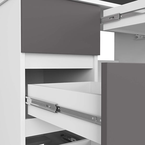 WRITING DESK A-7 CLP PK WHITE / GRAY LEFT-SIDED