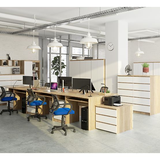 WRITING DESK CLP 135cm PK SONOMA / WHITE