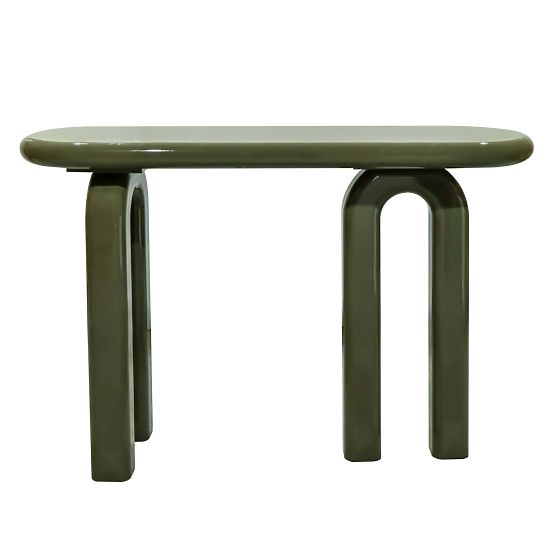 Writing Desk/Console Flambe 120 cm, Green/Grey, Glossy