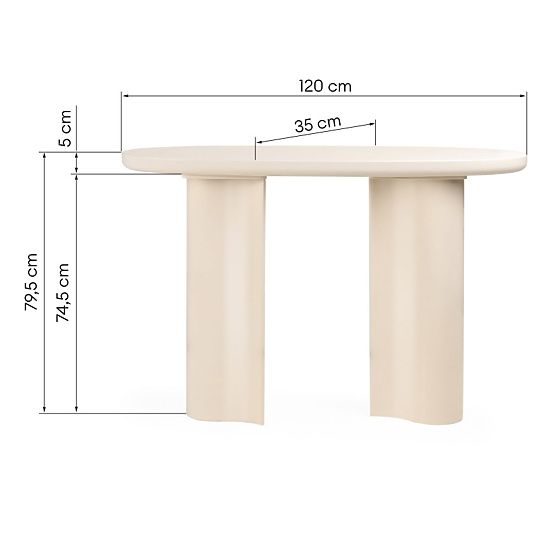 Writing Desk/Console Puro 120 cm, Light Beige, Glossy