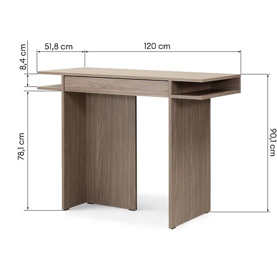 Writing Desk/Console with Drawer Kanso, Pearl Oak